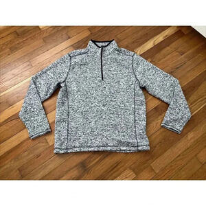 Ruff Hewn Men's Pullover Sweater Gray/Black 1/4 Zip Size M